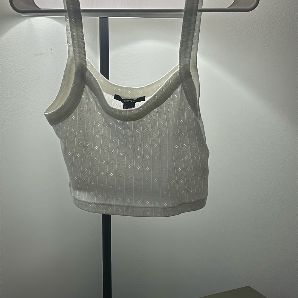 Forever 21 White Cropped Tank Top